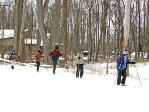 People learning how to ski at Reinstein Woods Nature Preserve in Cheektowaga.