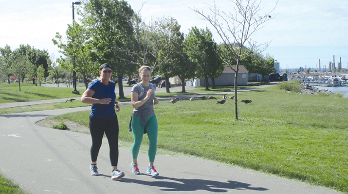 The Outer Harbor run path in an option for people looking to get more exercise.