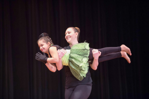 Student Mariah Helmer and her instructor Laura Pietak during a solo dance practice at Moving Miracles.