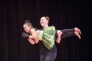Student Mariah Helmer and her instructor Laura Pietak during a solo dance practice at Moving Miracles.