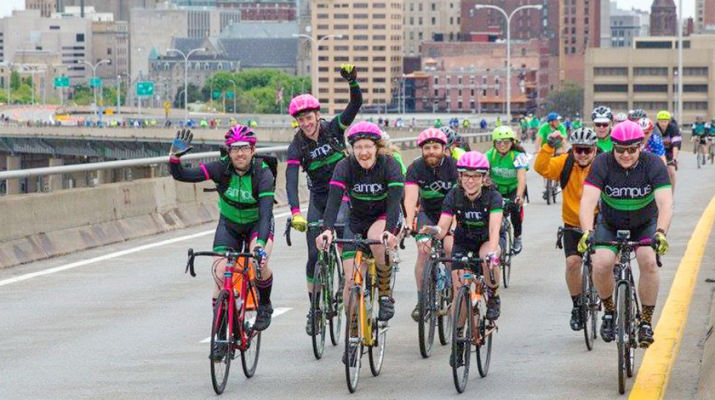 GObike’s most popular annual events include its signature SkyRide, a fundraising bicycle tour that includes a scenic ride over the 100-foot-high Skyway. The event this year will take place May 20. Photo provided.