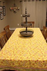 Sew New Memories in Angola is an adaptive clothing company that specializes in converting familiar home fabrics into something new for loved ones with special needs. In this case, owner Kim Sexton converted a table cloth into a dress.