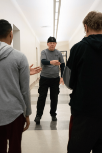 James Roach teaching a tai chi class at Buffalo State. Roach is a master certified teacher in classical tai chi instruction and has been a practitioner of the martial art for more than four decades.