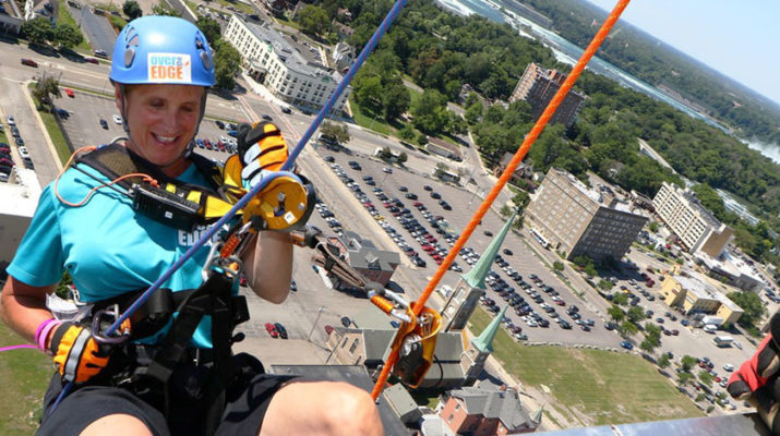 Doreen Fahey propelled off the side of the Seneca Niagara Casino as part of a fundraiser for Special Olympics in 2016.