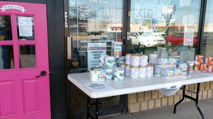 Owners of Kid to Kid Tonawanda, Michelle and Christopher Talley, in March donated $3,000 worth of baby formula.