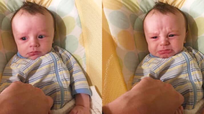 Baby Jack, Catherine Miller’s grandson, not a happy camper after contracting coronavirus. Many in Miller’s family tested positive after