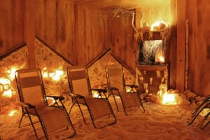 A place to relax and enjoy salt therapy at Serenity Salt Cave in Amherst.